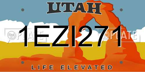 1EZI271 Utah License Plate