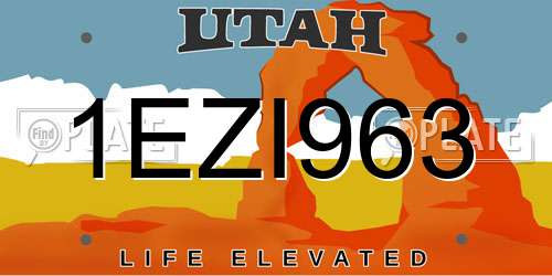 1EZI963 Utah License Plate