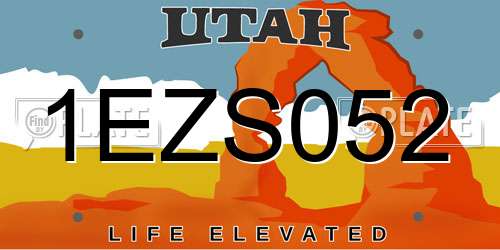 1EZS052 Utah License Plate