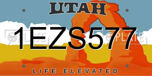 1EZS577 Utah License Plate