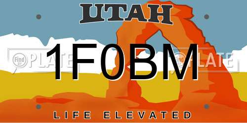 1F0BM Utah License Plate