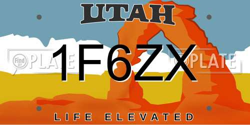 1F6ZX Utah License Plate