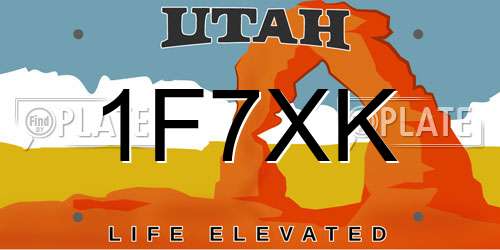 1F7XK Utah License Plate