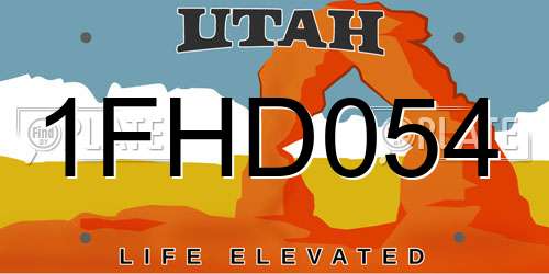 1FHD054 Utah License Plate