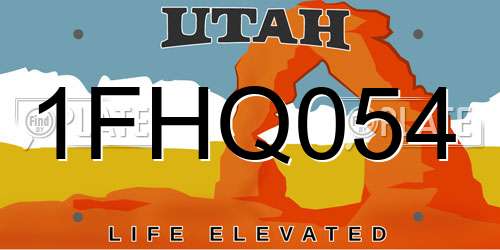 1FHQ054 Utah License Plate
