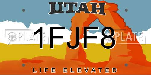 1FJF8 Utah License Plate