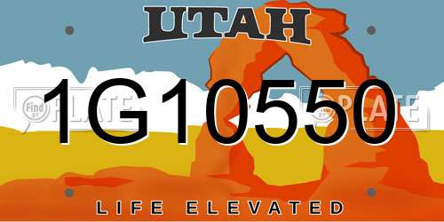 1G10550 Utah License Plate