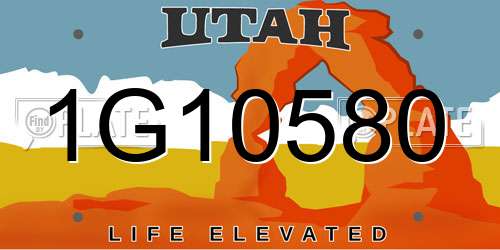 1G10580 Utah License Plate