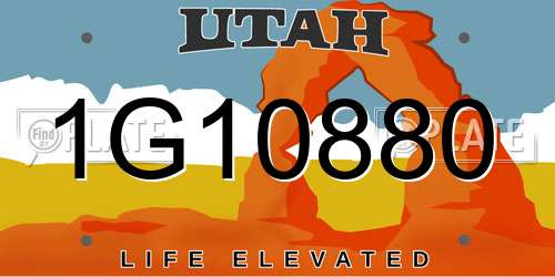 1G10880 Utah License Plate