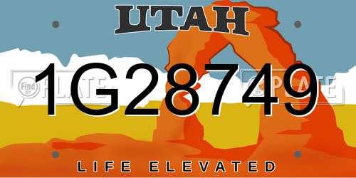 1G28749 Utah License Plate