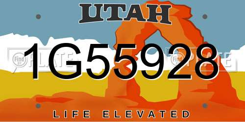 1G55928 Utah License Plate