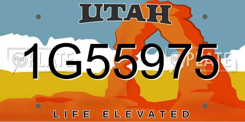 1G55975 Utah License Plate