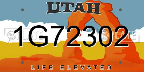1G72302 Utah License Plate