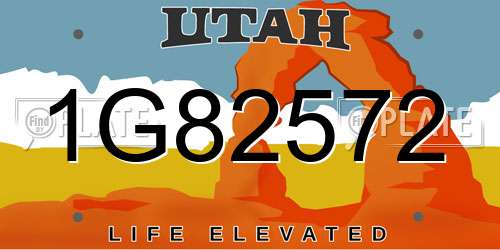1G82572 Utah License Plate