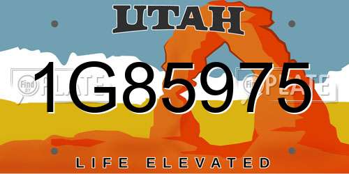 1G85975 Utah License Plate