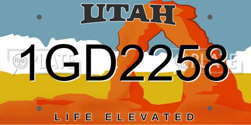 1GD2258 Utah License Plate