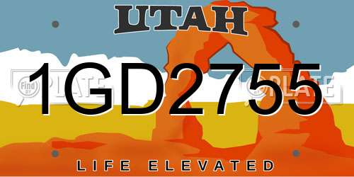 1GD2755 Utah License Plate