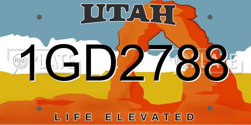 1GD2788 Utah License Plate