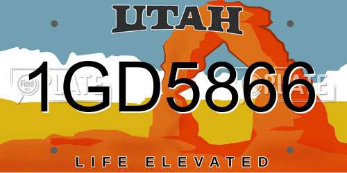 1GD5866 Utah License Plate