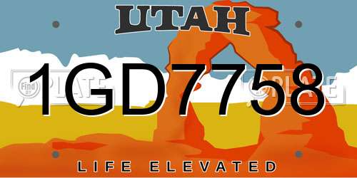1GD7758 Utah License Plate
