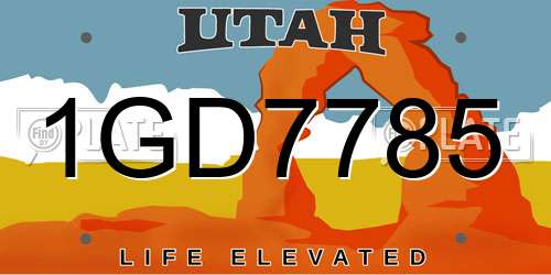 1GD7785 Utah License Plate