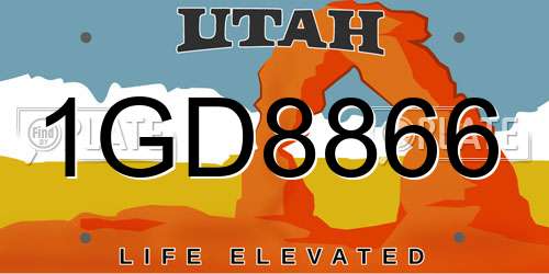 1GD8866 Utah License Plate