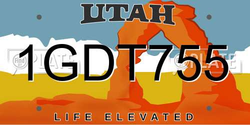 1GDT755 Utah License Plate