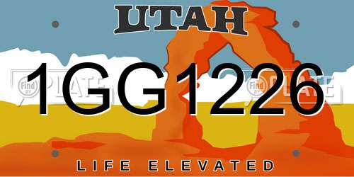 1GG1226 Utah License Plate