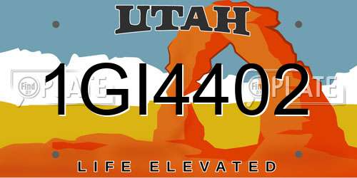 1GI4402 Utah License Plate