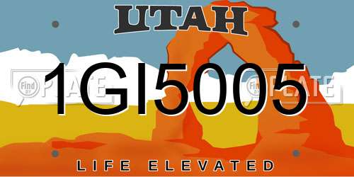 1GI5005 Utah License Plate