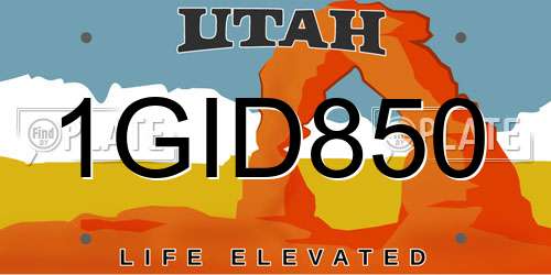 1GID850 Utah License Plate