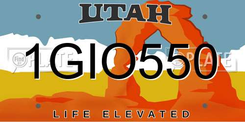 1GIO550 Utah License Plate
