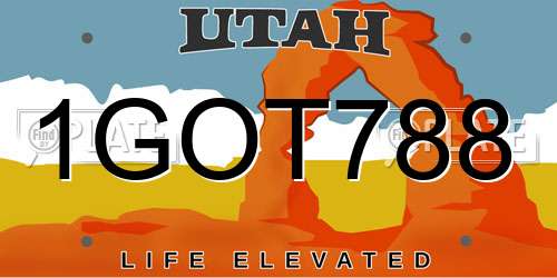 1GOT788 Utah License Plate