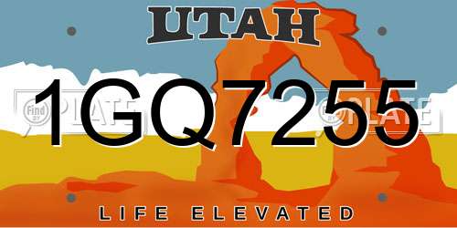 1GQ7255 Utah License Plate