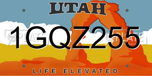 1GQZ255 Utah License Plate