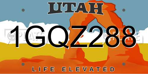 1GQZ288 Utah License Plate