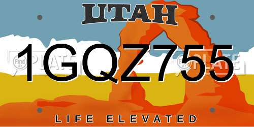 1GQZ755 Utah License Plate