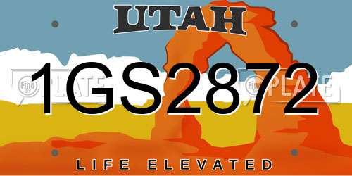 1GS2872 Utah License Plate