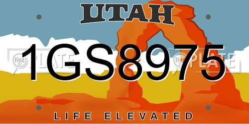 1GS8975 Utah License Plate