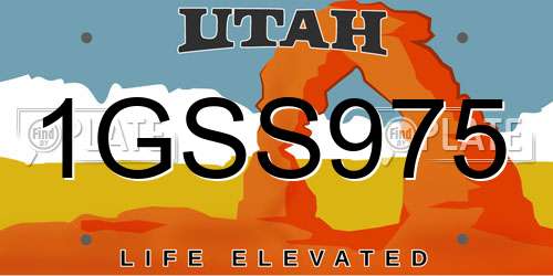 1GSS975 Utah License Plate