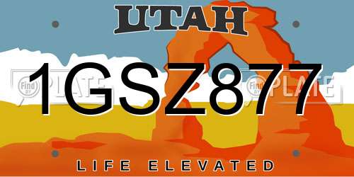 1GSZ877 Utah License Plate