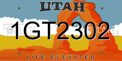 1GT2302 Utah License Plate