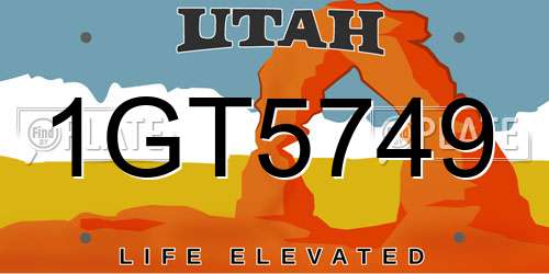 1GT5749 Utah License Plate