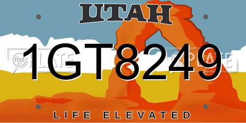 1GT8249 Utah License Plate