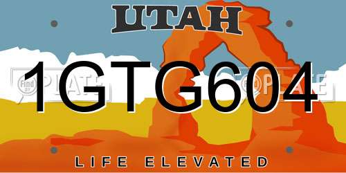 1GTG604 Utah License Plate