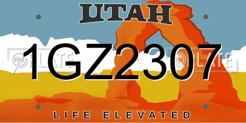 1GZ2307 Utah License Plate