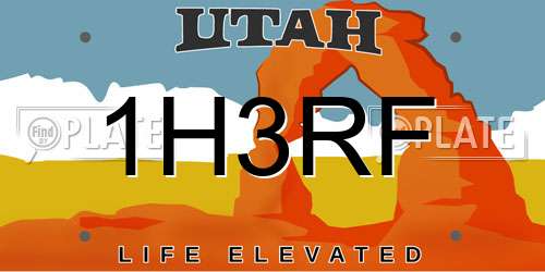 1H3RF Utah License Plate
