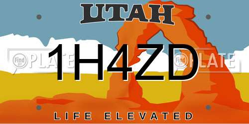 1H4ZD Utah License Plate