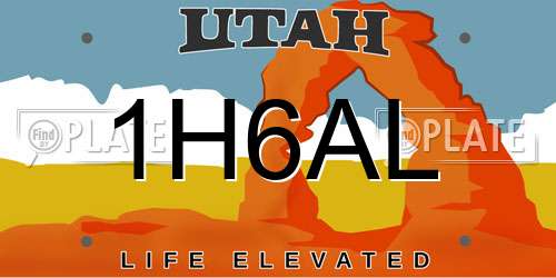 1H6AL Utah License Plate