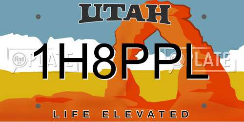 1H8PPL Utah License Plate